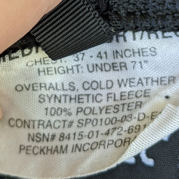 USGI US MILITARY PECKHAM POLARTEC BIb OVERALLS SIDE ZIP MEN’S Medium - Picture 2 of 11